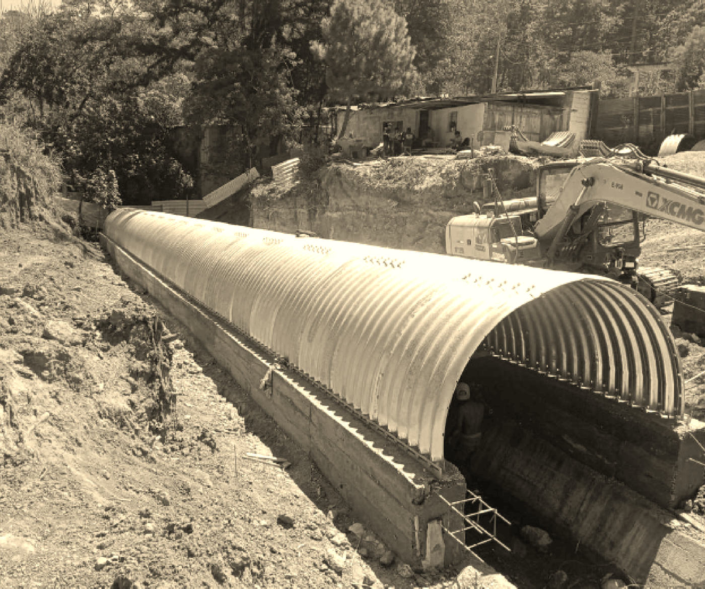 Bóveda de concreto en construcción