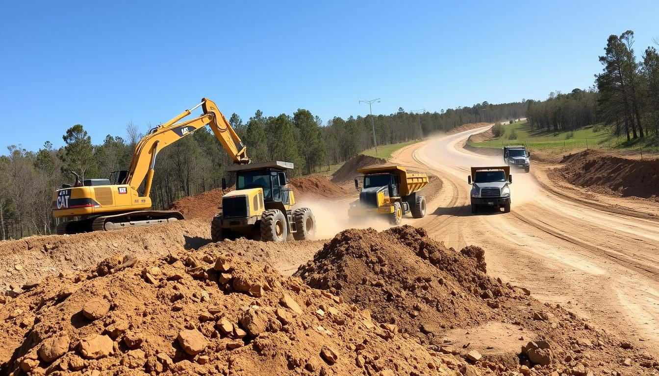 Excavadora de DICOMSA en el frente de trabajo